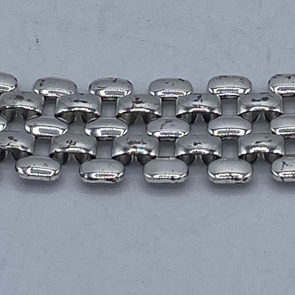 Vintage Napier Silver Tone 3/4” Wide Flexible Link Bracelet Size 7” - Picture 4 of 9